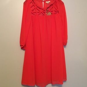 Orange laser cut out dress