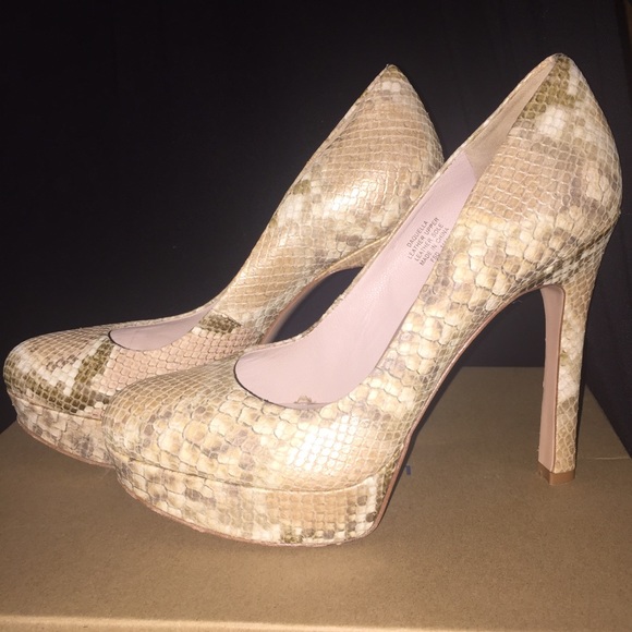Joan and David leather Multi Print Snake Heels. - Picture 1 of 5