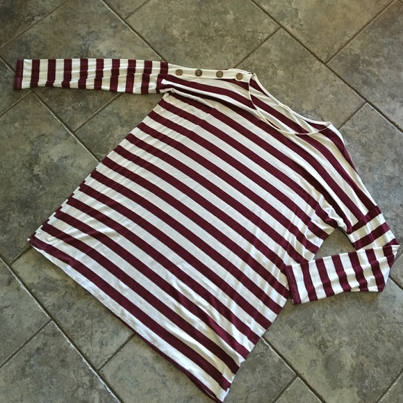Striped Tunic w/ Button Detail