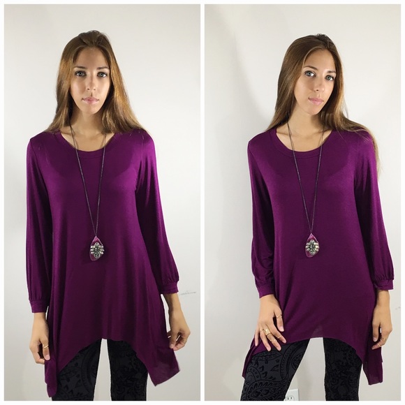 Cassandra Plum Tunic Top - Picture 2 of 2