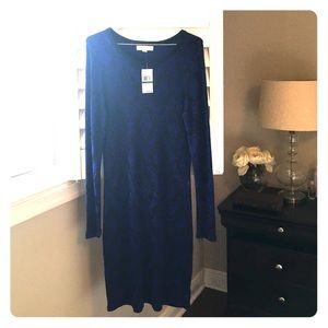 NEW Michael Kors blue/black stretch dress size L