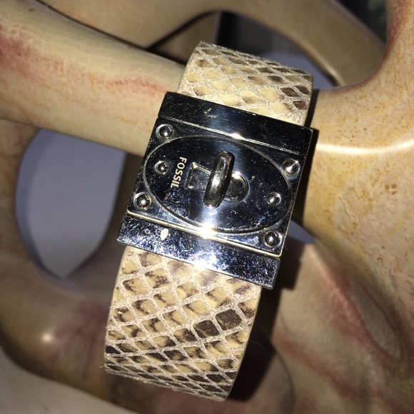 Fossil Python embossed leather bracelet - Picture 2 of 3