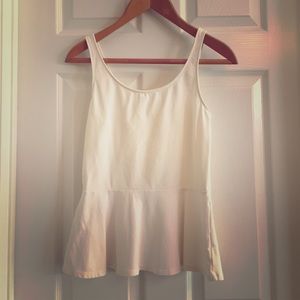 Express White Sleeveless Peplum Top