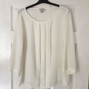 LOFT Ivory 3/4 Sleeve Blouse (NWOT)