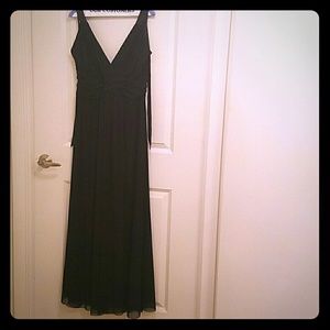 Long, black, halter style formal gown