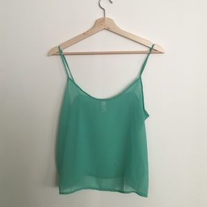 American Apparel sheer mint green cami