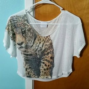 Cropped cheetah top