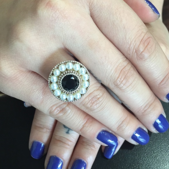 Tiffany's Onyx/Pearl ring (Ziegfeld Collection)