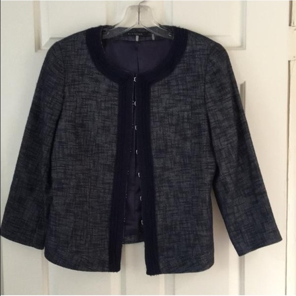 Eli Tahari Navy blue tweed jack - size 10