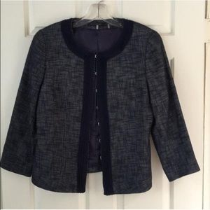 Eli Tahari Navy blue tweed jack - size 10