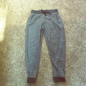 Faux leather banded pants