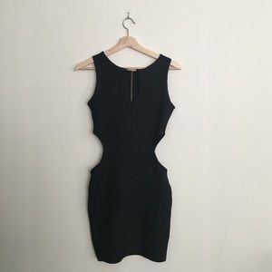 Sexy black side cutout dress