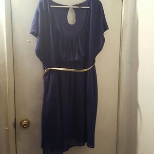 Torrid - Blue Dress withgold belt - 3x