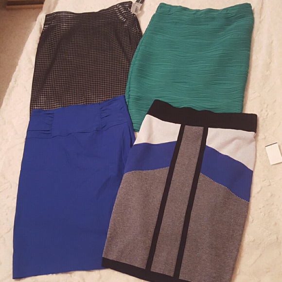 Four fitted skirts