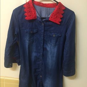 Denim low high dress