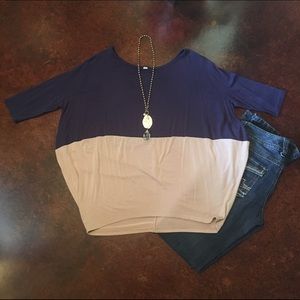 🎄CHRISTMAS SALE! Color Block Bubble Dolman Top