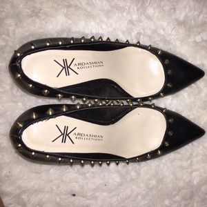 Kardashian Kollection Gold Studded Heels