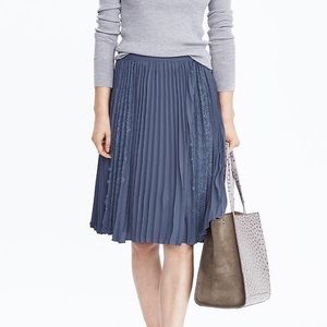 Banana Republic Pleated Lace Midi Skirt