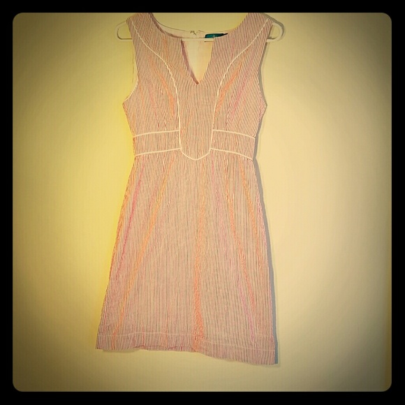 Pink and white striped cotton sundress