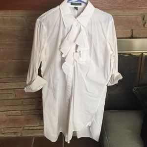 Ralph Lauren White Ruffle Dress