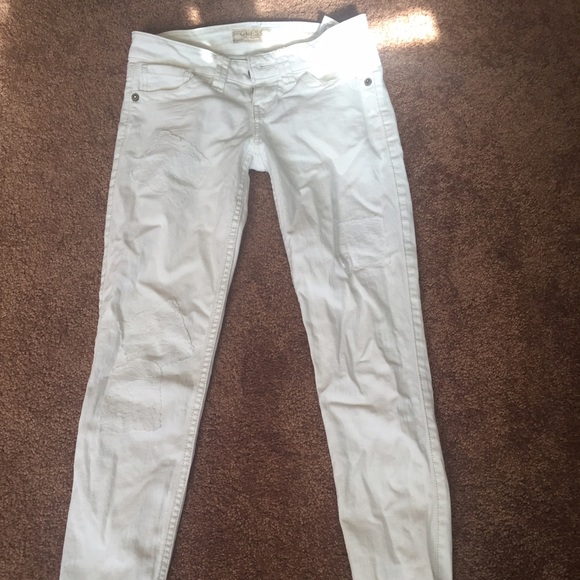 Guess White Patchwork Jeans
