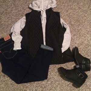 Black Quilted Vest