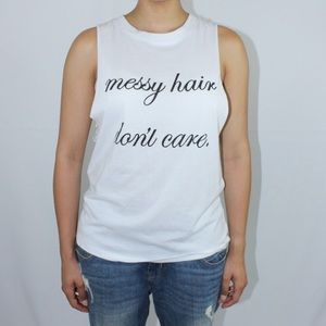Messy hair don't care tank