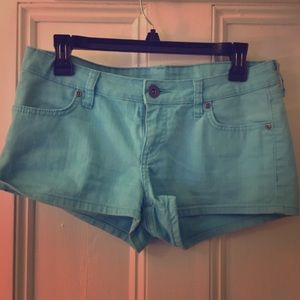 Blue, jean shorts