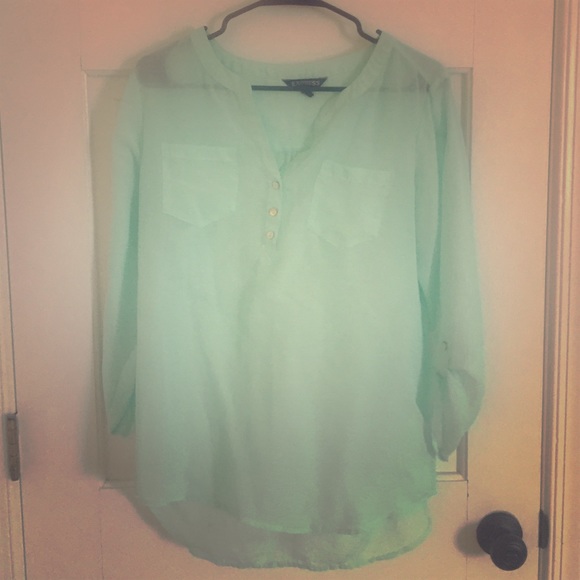 Blue buttoned top