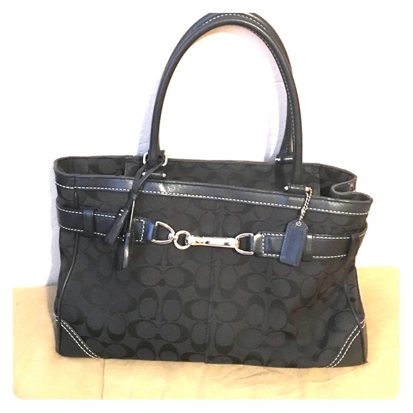 Coach Black Signature Handbag Vintage