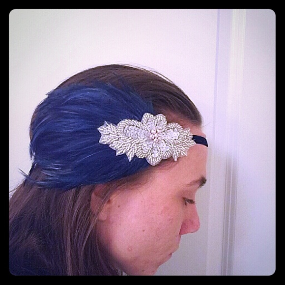 Feathered/ sequin flapper style headband