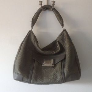 Grey leather Trina handbag NWOT