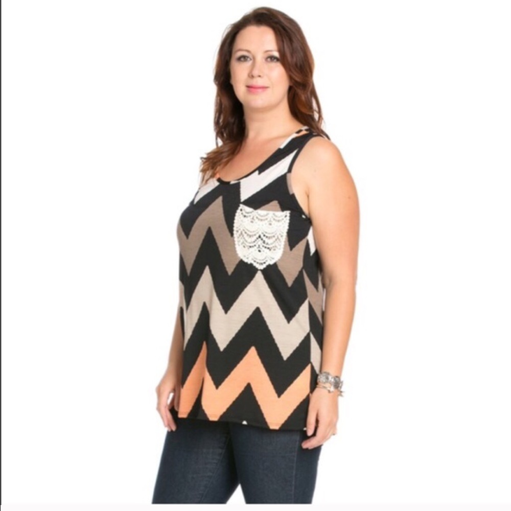 PLUS Size Chevron Tunic
