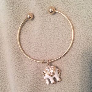 White gold elephant bracelet