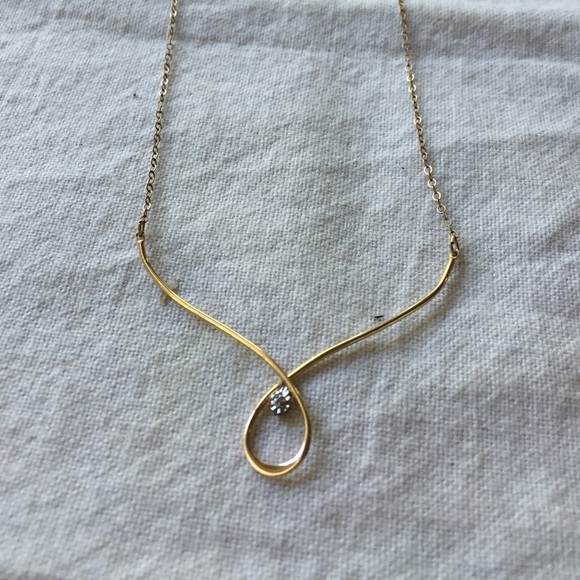 Vintage gold filled 16 in. small diamond necklace.