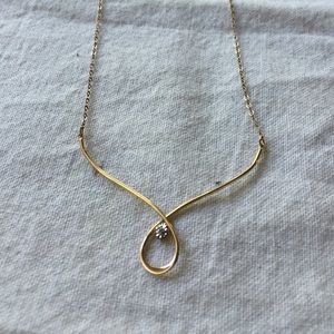 Vintage gold filled 16 in. small diamond necklace.