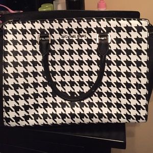 Michael Kors Black and White Checkered Handbag