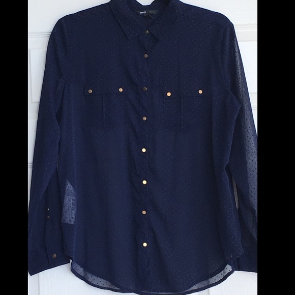 MNG by Mango sheer polka dot top