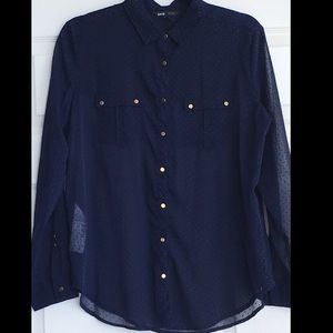 MNG by Mango sheer polka dot top