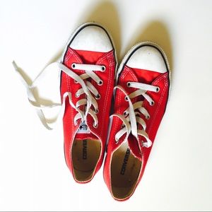 Red converse sneakers