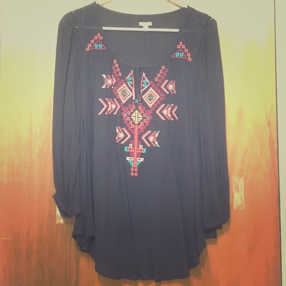Black Hippie Casual Top