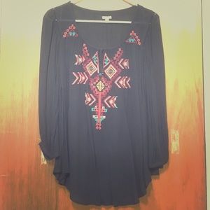 Black Hippie Casual Top