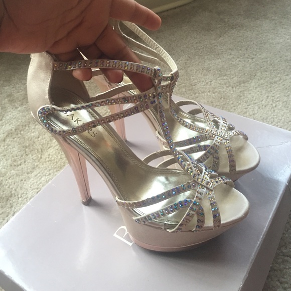 Bakers Champagne Satin Bling Platform Sandals