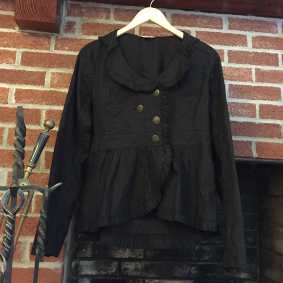Black Victorian button down blouse