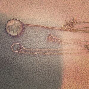 Circle map gold necklace, NWOT