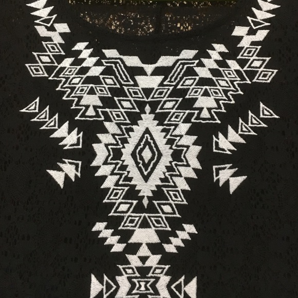 Black Dress with White Embroidery - Picture 2 of 4