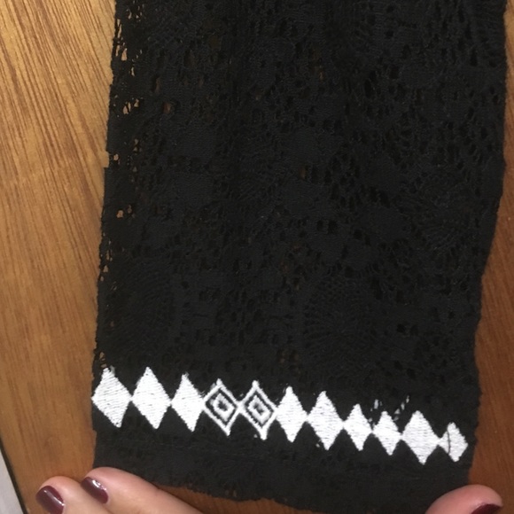 Black Dress with White Embroidery - Picture 4 of 4
