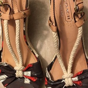 Cloth and leather espadrilles