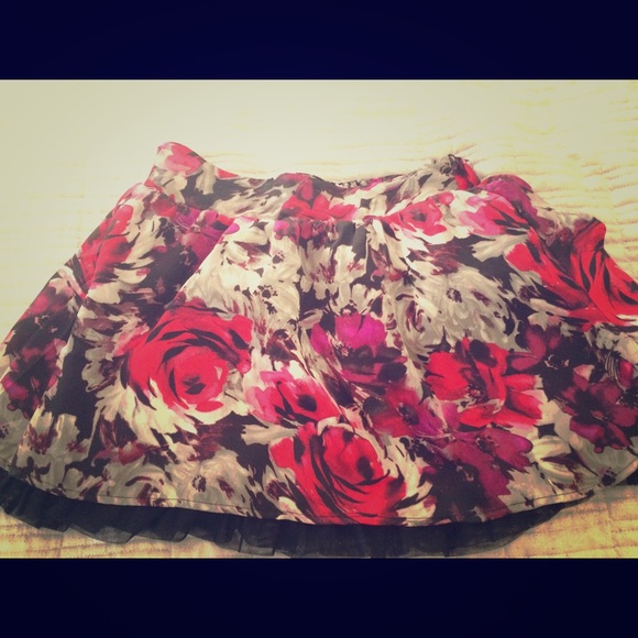 Colorful grey, black, and pink skirt