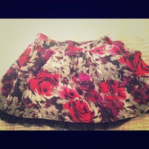 Colorful grey, black, and pink skirt